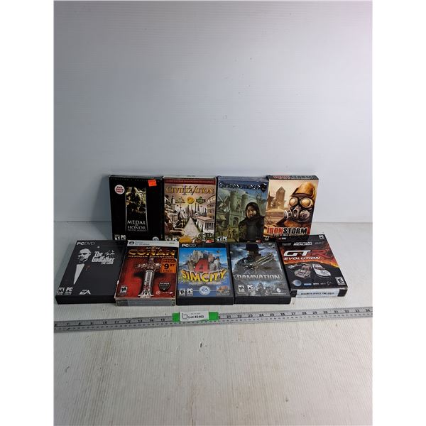 (9)PC Video Games-  Medal Of Honor, Pacific Assault, Civilization, Stronghold, Iron Storm