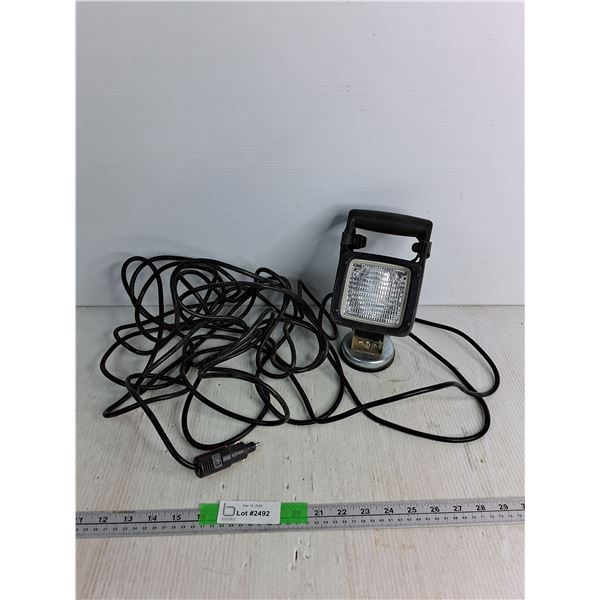 Portable LED Work Light With A Magnetic Base And A 12V Cigarette Lighter Power Plug- Untested