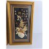 Image 3 : (2) Framed Shell And Dried Flower Art Approx 11"x 6.5"