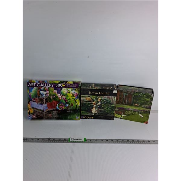 (3) Scenery Puzzles Up To 1000pc- Appear Sealed
