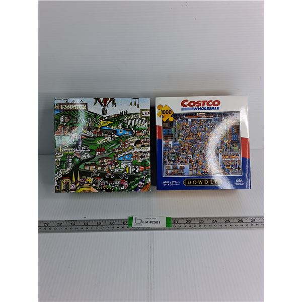 (2) Puzzles Up To 1000pcs- Costco Wholesale, Belgium Town Themed