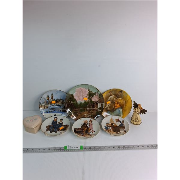 (6)Collectible Decorative Plates- Suday Afternoon, Half Dome, Benji Burro, The Lighthouse Keepers Da