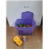 Image 1 : *Rubbermaid Plastic Storage Tote with Lid 29" x 18" x 16", Large Building Blocks,  Cannot Ship