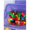 Image 3 : *Rubbermaid Plastic Storage Tote with Lid 29" x 18" x 16", Large Building Blocks,  Cannot Ship
