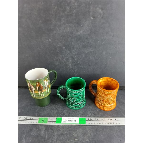 (3) Ceramic Beersteins