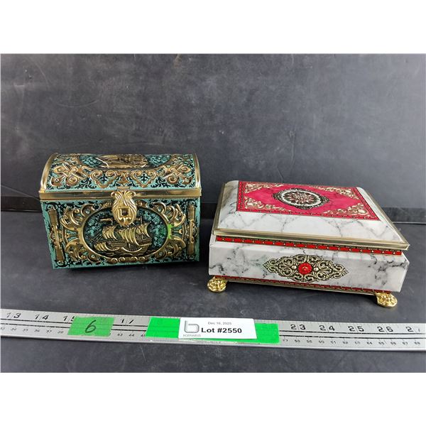 Ornate Metal Jewelry/Trinket Boxes