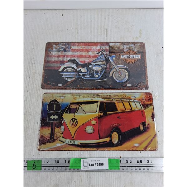 Harley Davidson & VW Van Front License Plates