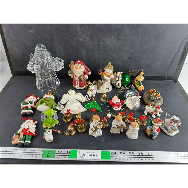 Crystal Santa Candle Holder, Assorted Christmas Tree Ornaments