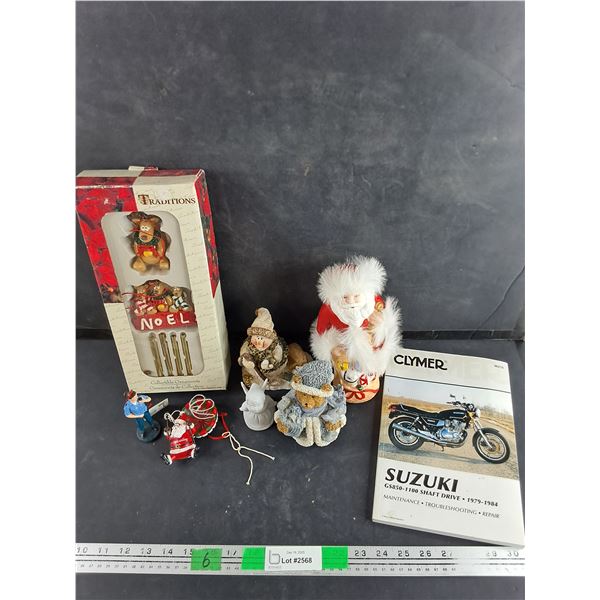 Christmas Collectible Ornaments, Ceramic Sculptures, Clymer Suzuki GS850 -1100 Maintenance Book