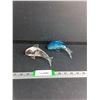 Image 1 : (2) Glass Work Dolphin Figurenes 5.5"