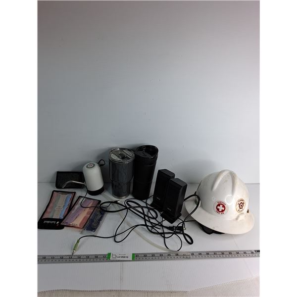 Hardhat, (2)Themos Water Bottles Up To 8.5", (6) Watch Bands, Automatic Soap Dispenser, (2) Acer Spe