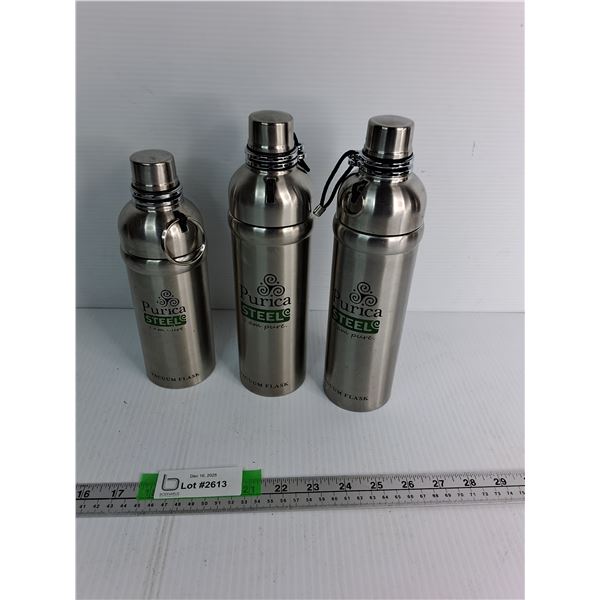 Purica  Stainless  Steel Vacuum Flasks-  Insulated, Never Used