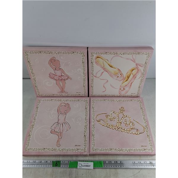 (4) Wall Art Work Prints by Cynthia Coulter 11 1/2" x 11 1/2"