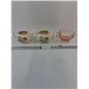 Image 1 : Pink Depression Glass Sugar Bowl and Hull Art Pottery Rosella Cream/Sugar Set