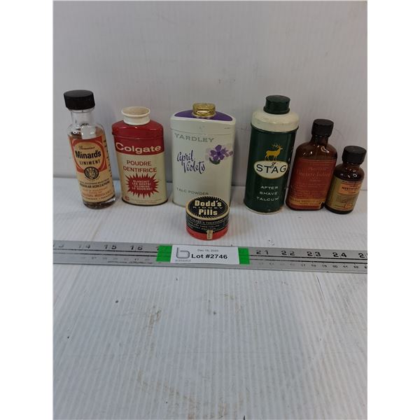 (7) Assorted Vintage Advertising Tins and Bottles