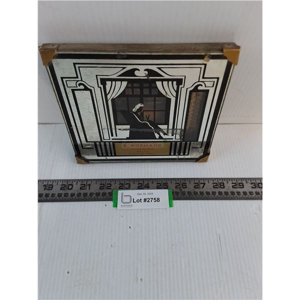 Vintage Promotional Mirror Plaque "R.Normand - General Merchant, St.Louis Sask." - 6.5" x 7.5"
