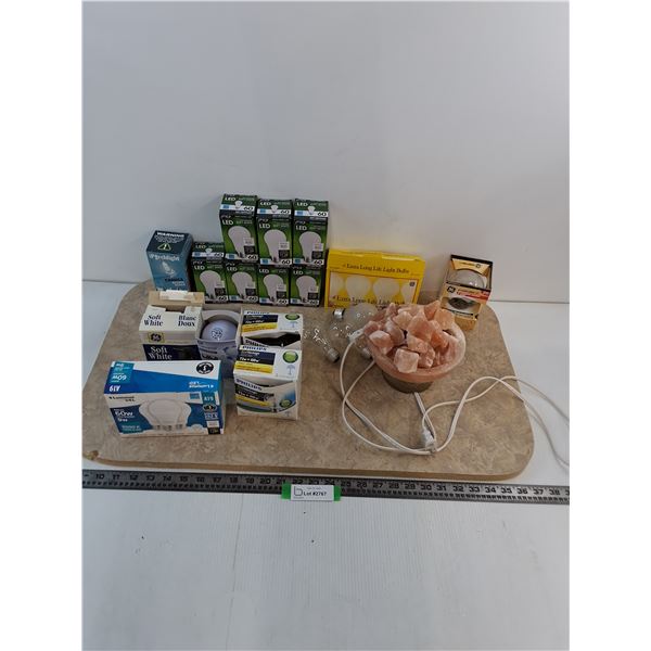 Himilayan Salt Light - No Power, Assorted Household Light Bulbs, 30" x 17" Laminate - PICK UP ONLY
