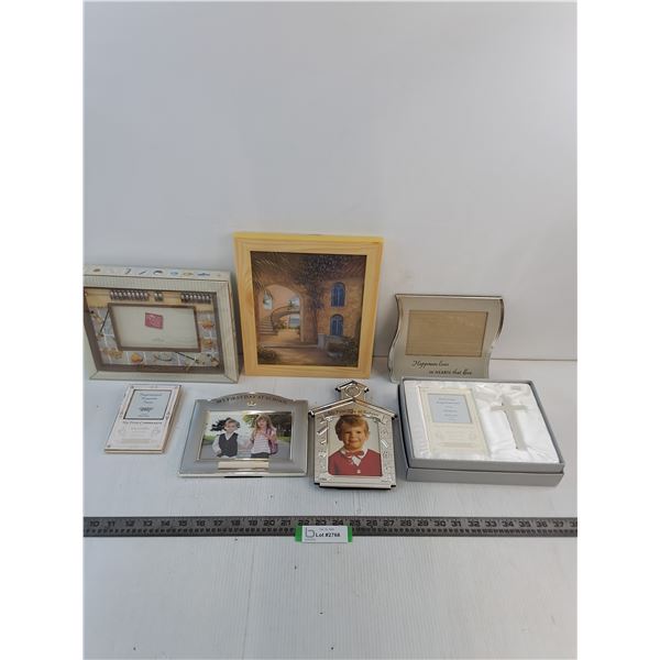 Assorted New Frames, 9.5" x 11" Coastal Picture, First Communion Gift Set