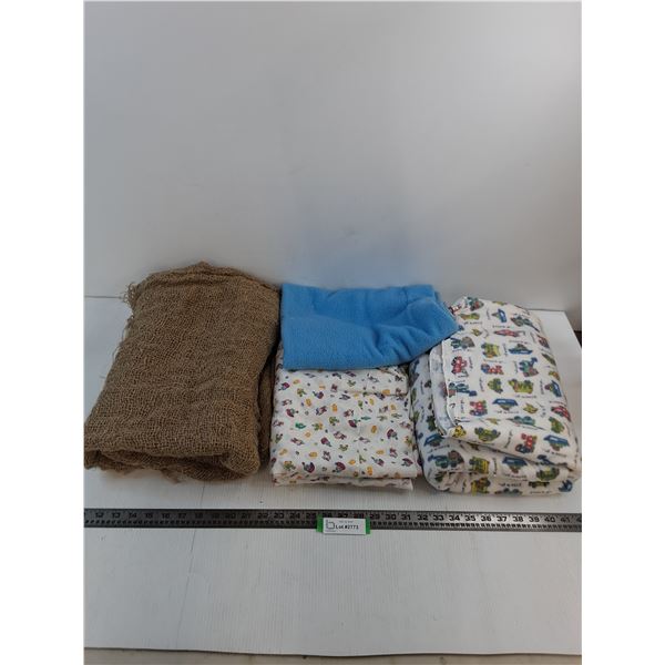 Children's Bed Sheets & Blankets, Burlap Material - 40" x 64"