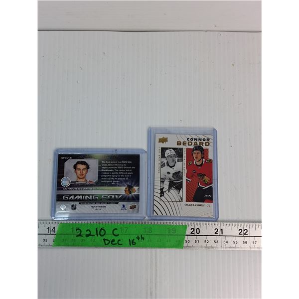 (2) Hockey Cards- Connor Bedard- Cannot Authenticate