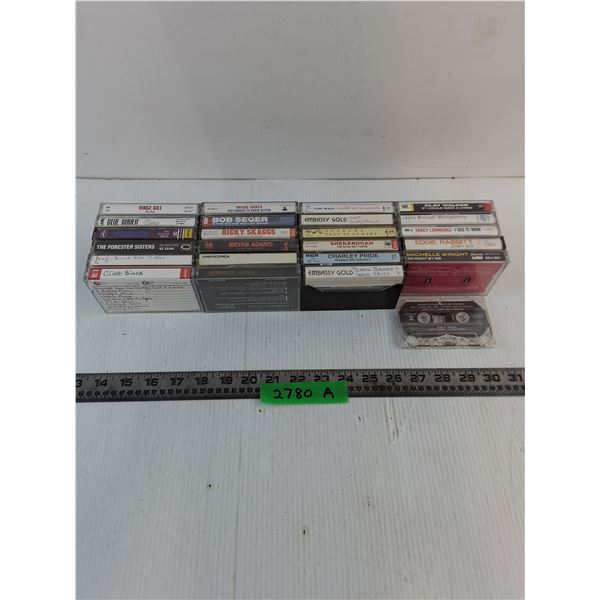 (24) Musical Cassettes (Blue Rodeo, Bryan Adams, Charley Pride)