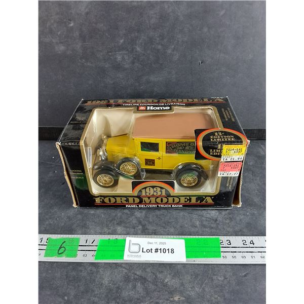 Die Cast 1931 Ford Model A Panel Delivery Truck Bank