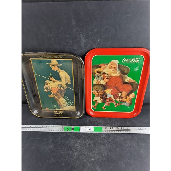 Vintage Coca Cola Trays 13" x 11", 14" x 11"