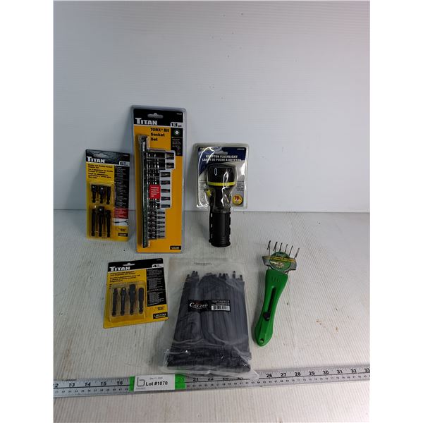 Titan Bit Socket Set, Stubby & Wobble Socket Adapter Set, Impact Socket Adapter & Magnetic Bit Holde