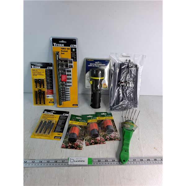 Titan 13pc Bit Socket Set, Impact Socket Adapter & Magnetic Bit Holder, Stubby & Wobble Socket Adapt