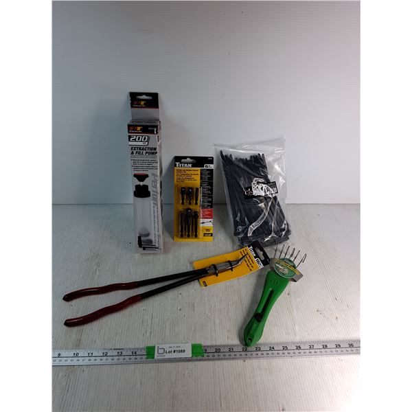 PT Extraction & Fill Pump, Titan Stubby & Wobble Socket Adapter Set, Long Nose Pliers, 100pc Cable T