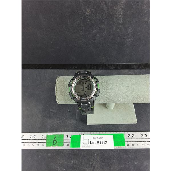 Acqua Digital Watch, Working, Black with Green Accents