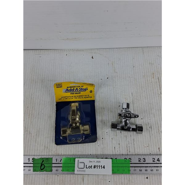 (2) 3/8" x 3/8" x 1/4" Tee Valve Adapter