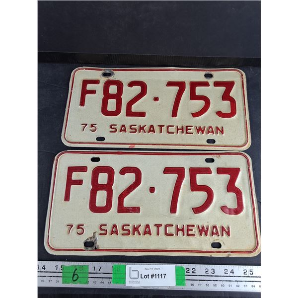 1975 Saskatchewan License Plates