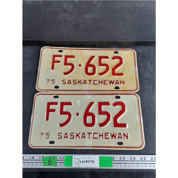 1975 Saskatchewan License Plates
