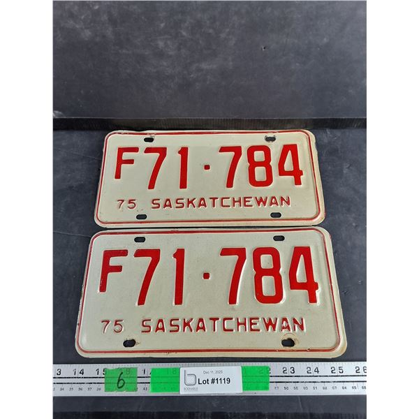 1975 Saskatchewan License Plates