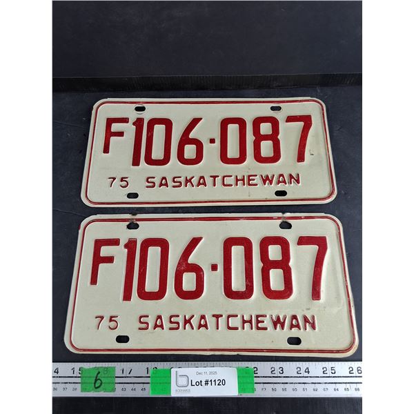 1975 Saskatchewan License Plates