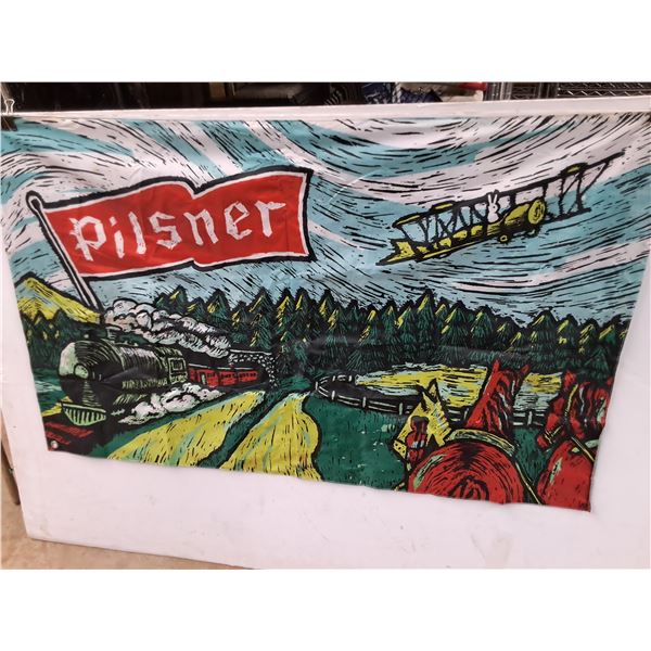 Pilsner Roughrider Flag- 58" By 35"