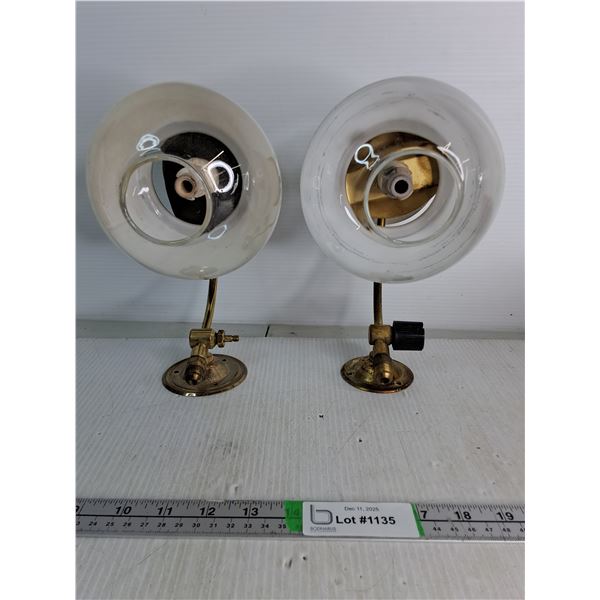 (2)Vintage Brass Gas Lamps - PICK UP