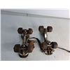 Image 3 : Vintage Metal Roller Skates- Leather Strap, Adjustable