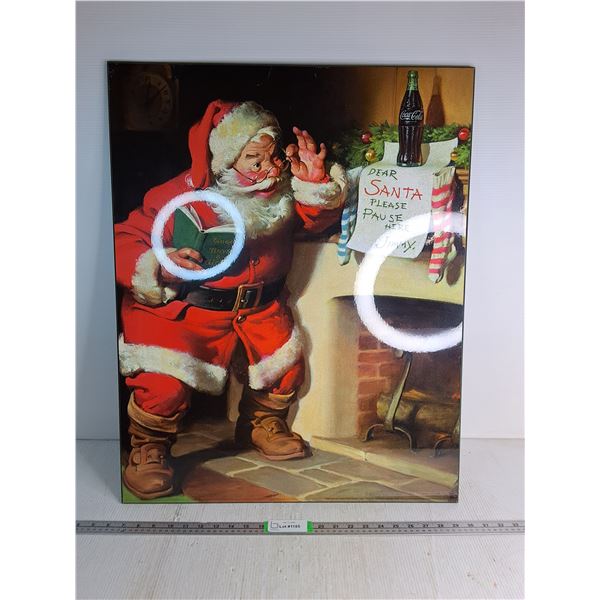 Coca-Cola Santa Claus Themed Wall Decor 29 3/4" x 23 3/4"- Cannot Ship