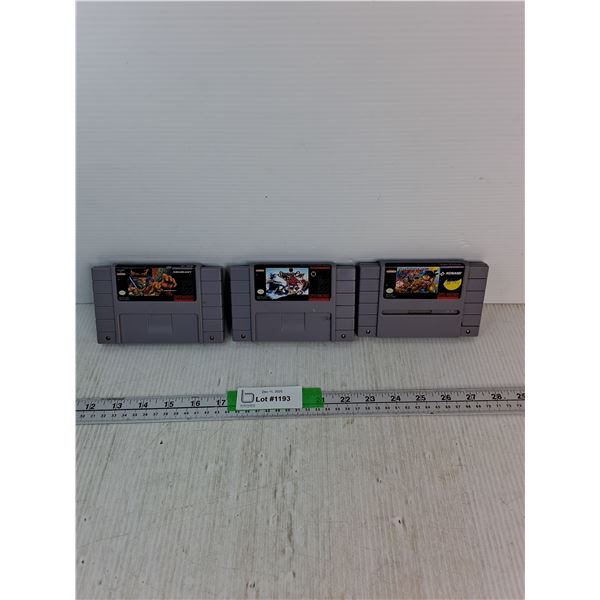 (3) Super Nintendo Video Game Cartridge- Stanley Cup, Breathing Of Fire, Mystical Ninja