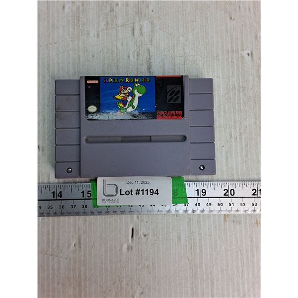 Super Nintendo Video Game Cartridge- Super Mario World