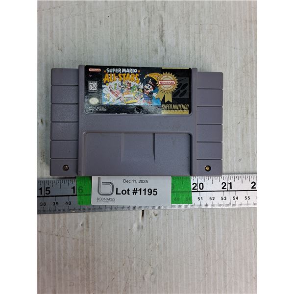 Super Nintendo Video Game Cartridge- Super Mario All Stars