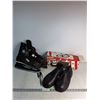 Image 1 : Bauer Special Ice Hockey Skates- 9 1/2, Rubber Overshoes- XL