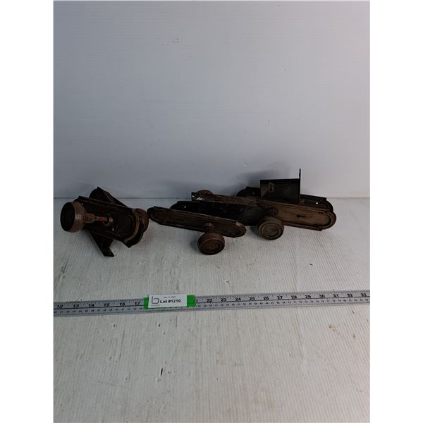 (3) Sets Of Door Hardware- Rim Lock Sets With Doorknobs And Plates