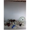 Image 1 : (20)Various Sizes Of Mugs And Glasses, Plastic Window Squeegee, Pot Lid Approx 12"