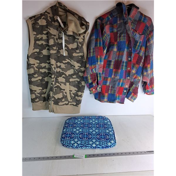 Camouflage Vest-Xl,  Checkered Jacket-Xl, Cushion
