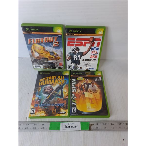 (4) Xbox Games- ESPN NFL 2K5, Top Spin, Flat Out 2, Misc.
