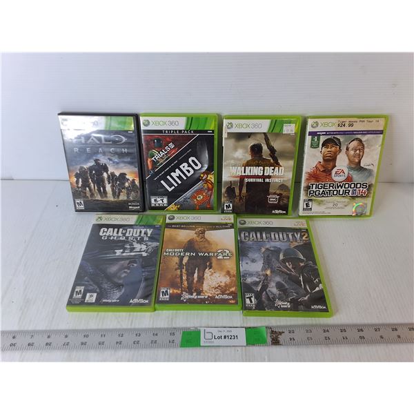(7) Xbox 360 Games- The Walking Dead, Call of Duty, Tiger Woods PGA Tour 14, Misc.