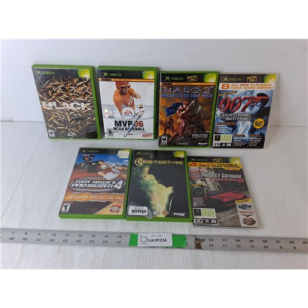 (7) Xbox Games- Halo 2, MVP 06 NCAA Baseball, Constantine, Misc.